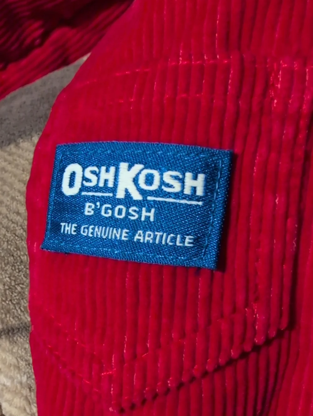 Vintage OshKosh B’gosh Baby Red Corduroy Sherpa Lined Parka Jacket 12M